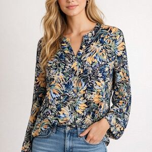 Emily‎ Wonder NWT Floral Long Sleeve Blouse Top Size Small